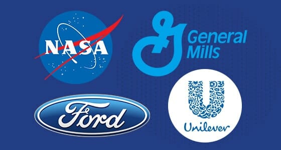 four different logos that are customers