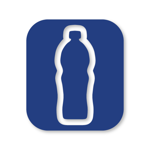 blue icon of a plastic bottle in mold release